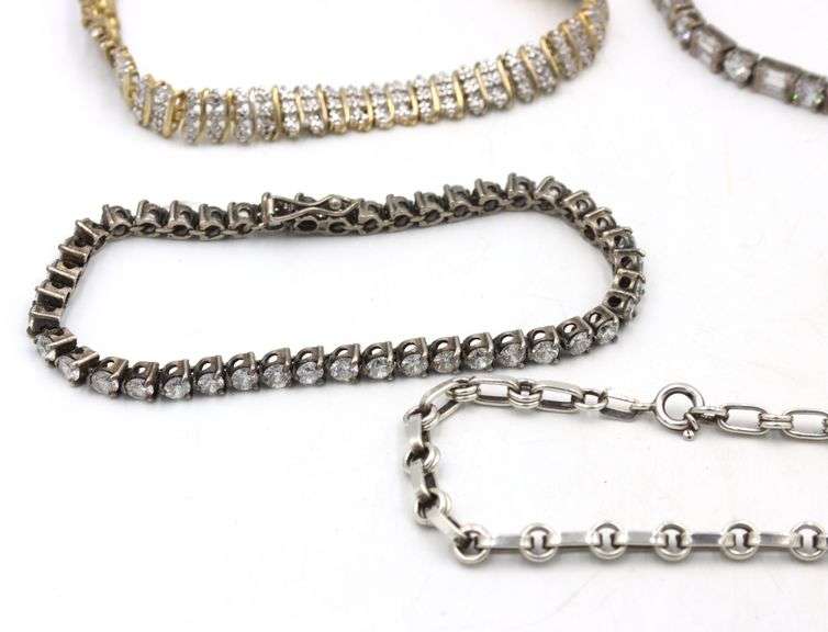 Group lot of 5 Vintage 925 sterling silver bracelets