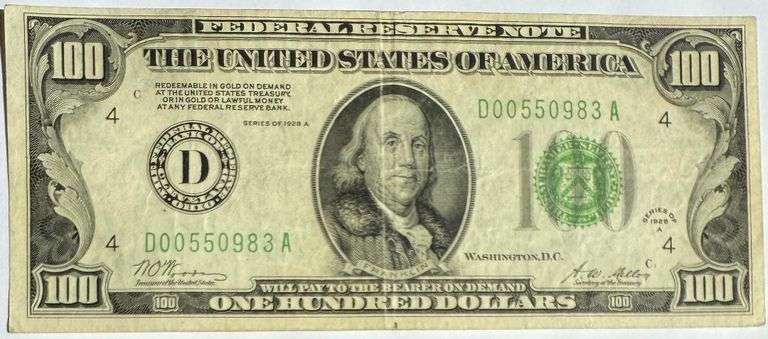 Nicer $100 1928A Cleveland Fed Reserve Note.