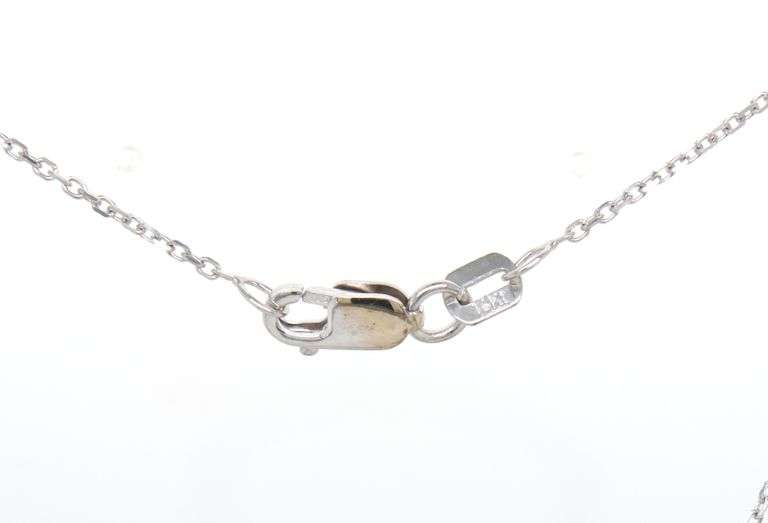 14kt White gold diamond circle pendant on chain