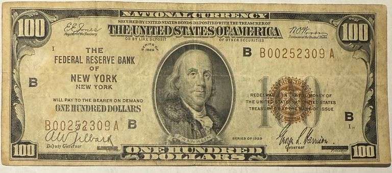 $100 National Note 1929 Series
