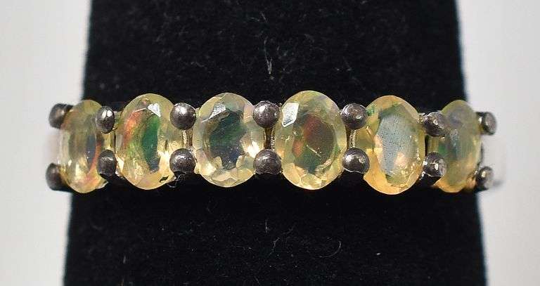 Opal Gemstone Ring in Sterling Silver