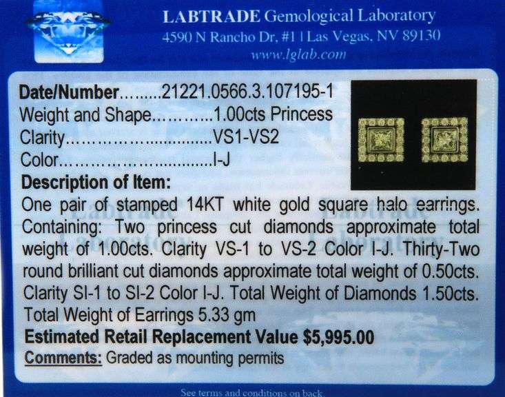 1.50ctw Princess Diamond Frame Stud Earrings in 14K