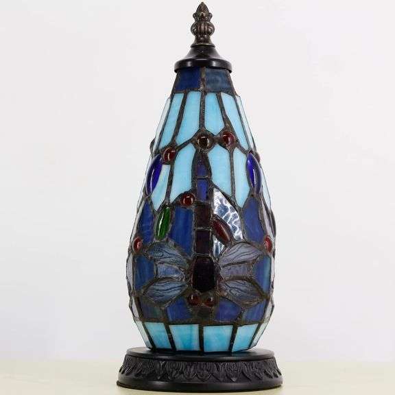Mini Tiffany Dragonfly Stained Glass Lamp