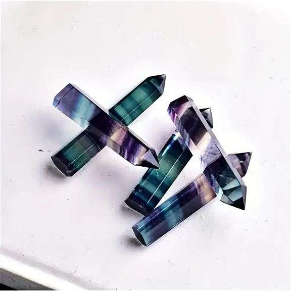 Lot of 4 Polished Natural Fluorite Crystal Towers