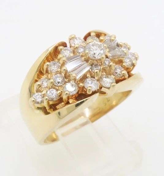 Diamond Starburst Ring Made in Yellow Gold