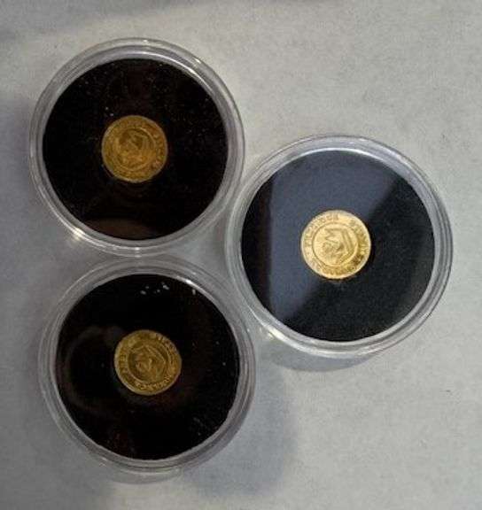 1/4 Gram Pure Gold Bar, Monarch Design, x 3