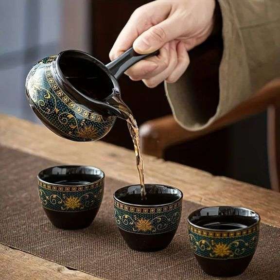 Rotating Stone Mill Design Kung Fu Tea Set