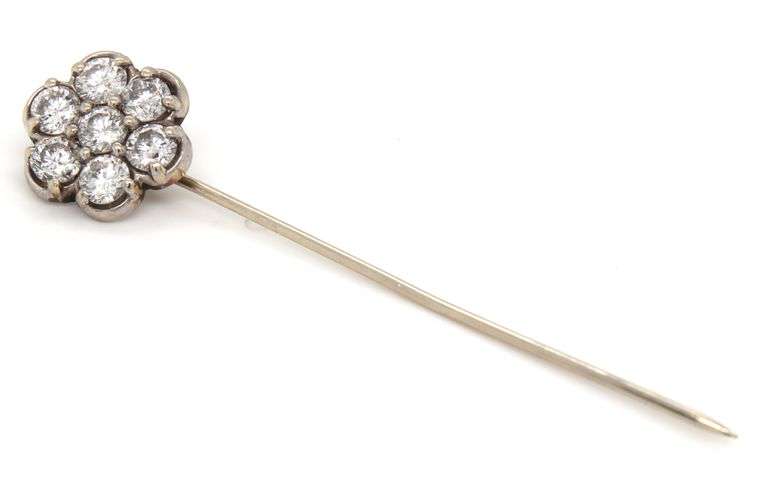 Flashy 14K WG Diamond Stickpin