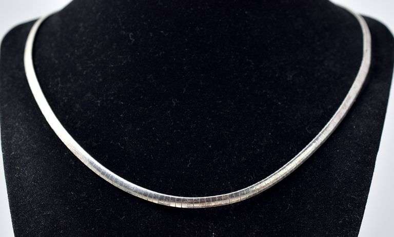 Omega Chain Link Necklace in Sterling Silver