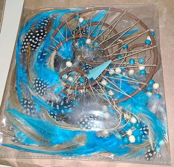 Large Turquoise Moon Dream Catcher