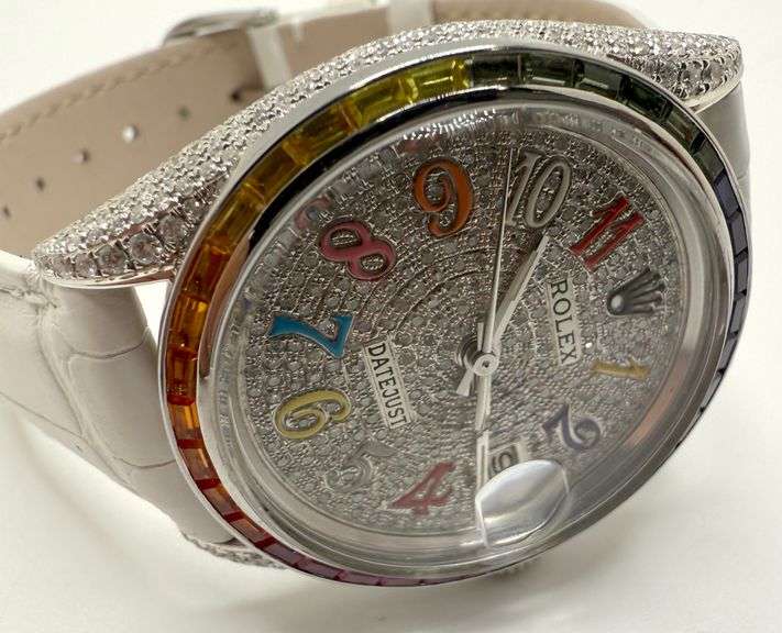 Stunning and Colorful Rolex Datejust Rainbow Watch