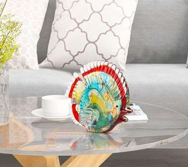 Hand-Blown Glass Tropical Fish Decor