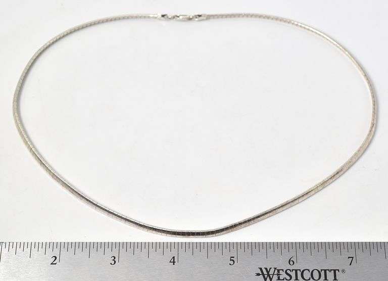 Omega Chain Link Necklace in Sterling Silver
