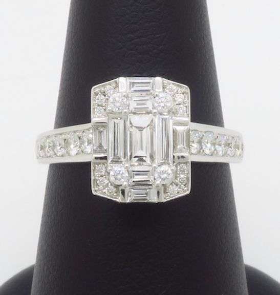 Flawless Baguette & Round Brilliant Cut Diamond Ring
