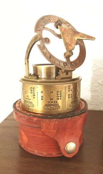 Marine Sundial Compass with Engraved Calendar
