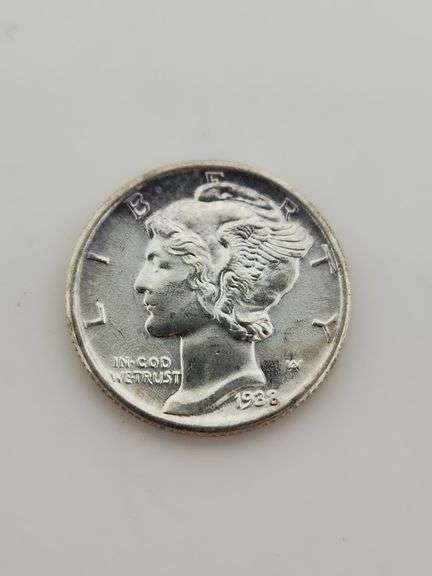 1938 Philadelphia Mercury Dime, UNC