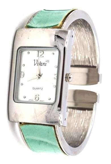 Vivani quartz silver dial bangle bracelet watch