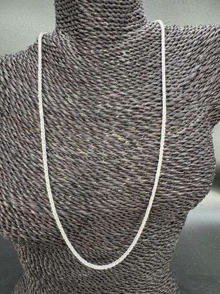Italian Sterling Silver 925 2.25mm Spiga Wheat Chain 24" Necklace