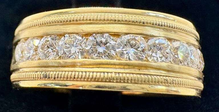 14K Yellow Gold Round Brilliant Cut Lab Diamond Ring