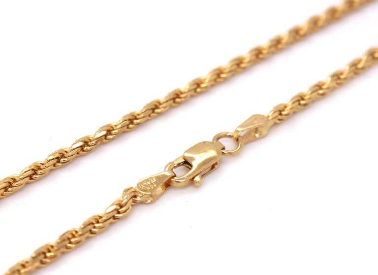 14kt Yellow gold Rope chain necklace