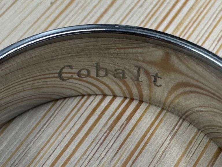 Men's Cobalt Chrome Shiny with Beveled Edge Wedding Band Comfort Fit Ring Size 12