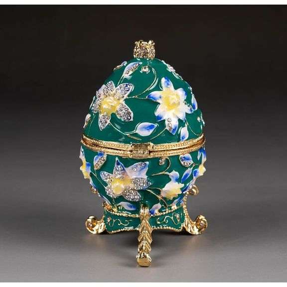 Faberge-Style Egg with Sparkling Austrian Crystals