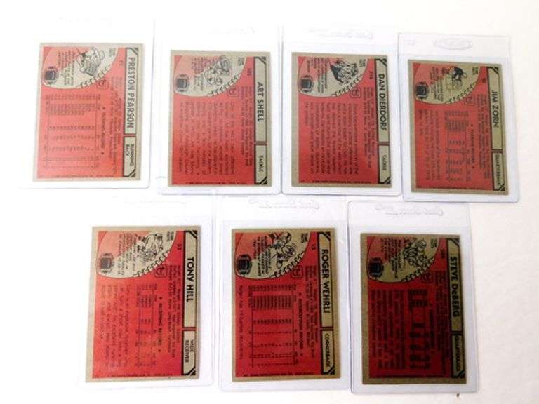 7 All Greats 1980 Football Cards