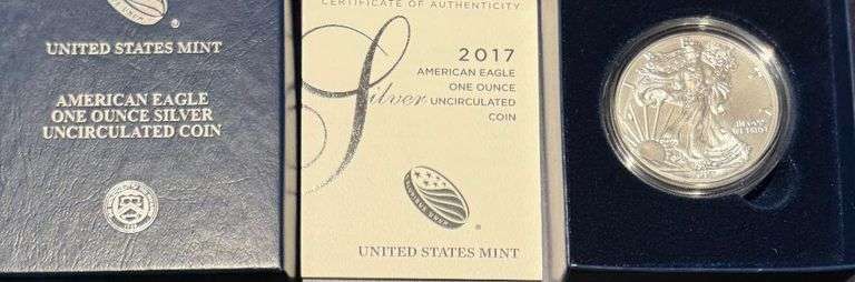2017W Unc Silver Eagle With Box Paper