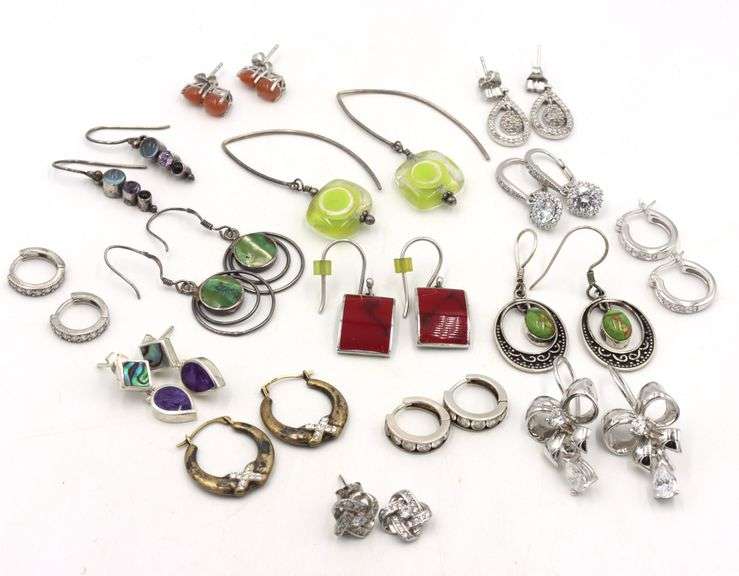 Group lot of Vintage 925 sterling silver earrings