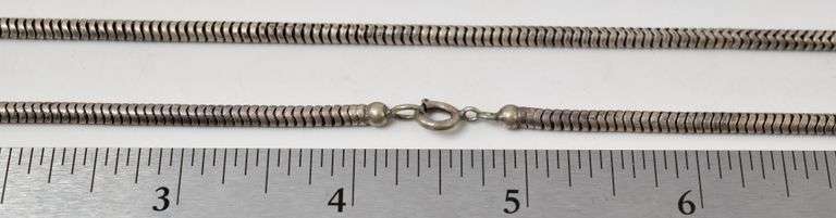 Snake Chain Link Necklace in Sterling Silver