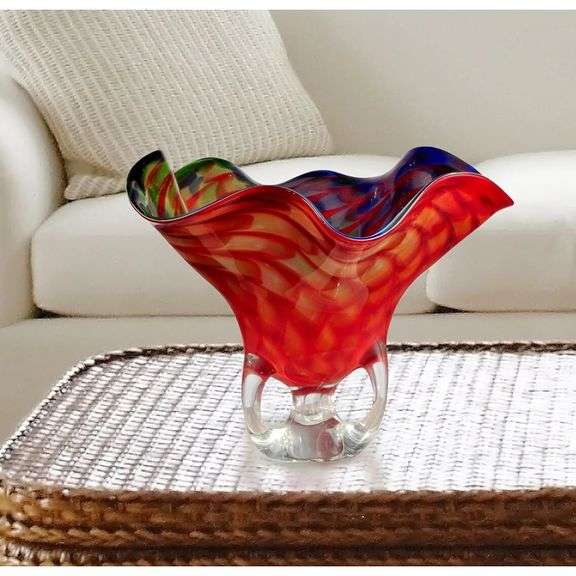 Dale Tiffany Hand-Blown Glass Art Vase
