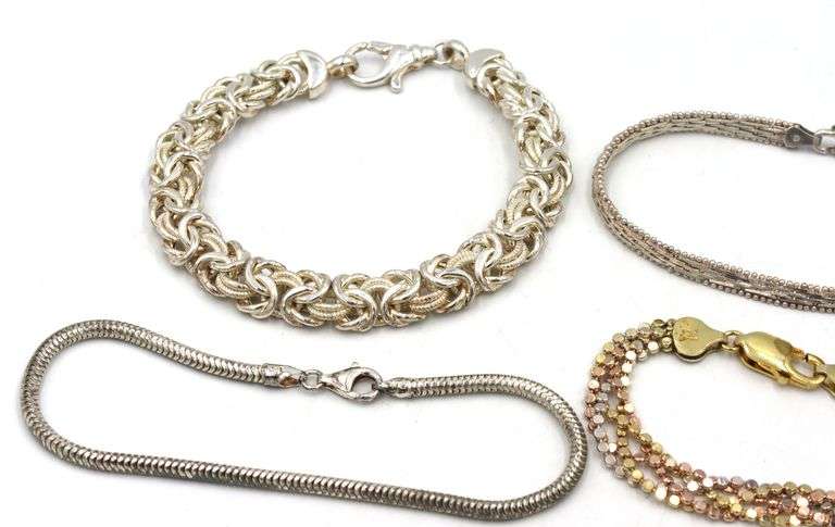 Vintage 925 sterling silver group lot of 5 bracelets