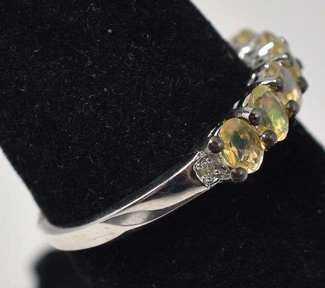 Opal Gemstone Ring in Sterling Silver