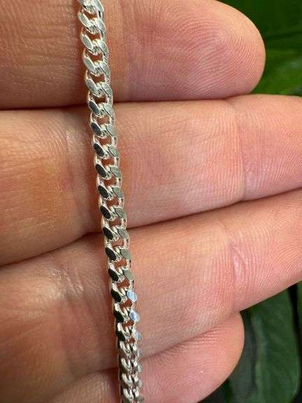 Sterling Silver Solid Miami Cuban Link Chain 3.5mm 925 Italy Heavy Curb Necklace 18" Inch