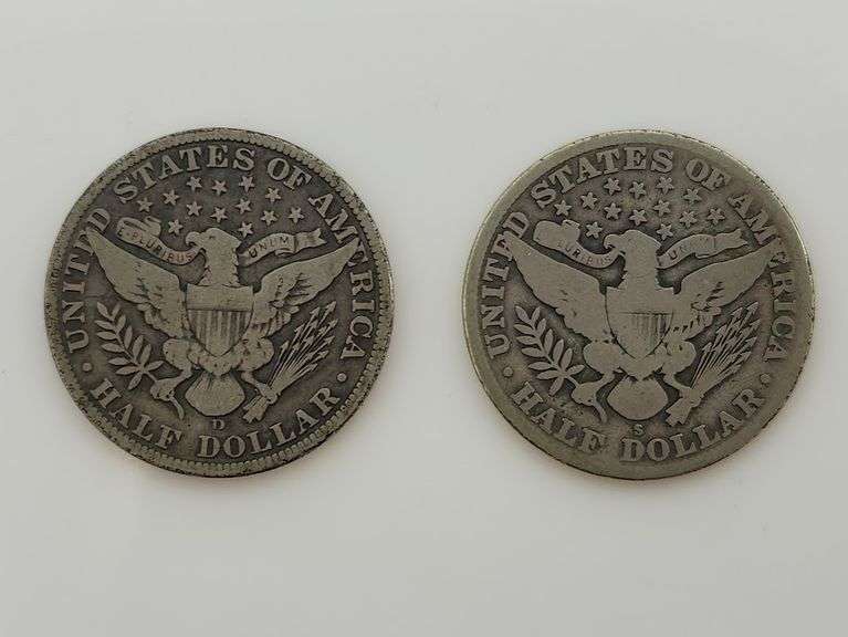 1912 D & 1913 S Barber Half Dollar, Circulated