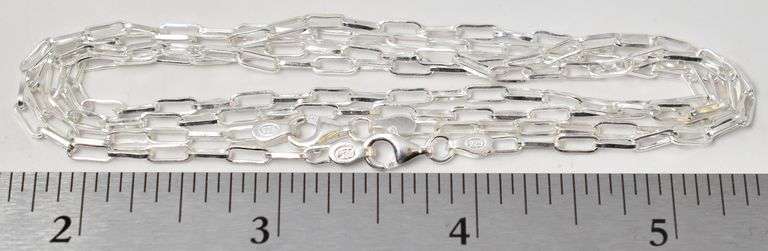 Two Chain Link Necklace in Sterling Silver