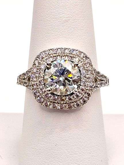 Sparkling 2.75 Ct White Ice Blue Simulated Diamond Ring.