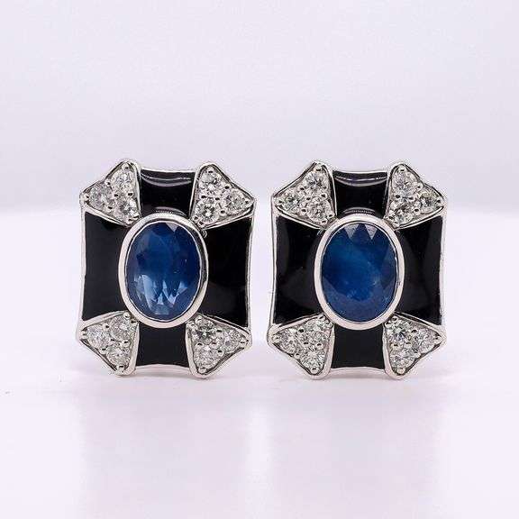 Unique Sapphire and Diamond Earrings