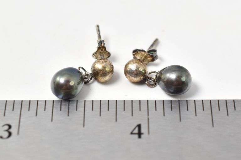 Pearl Dangle Earrings in Sterling Silver
