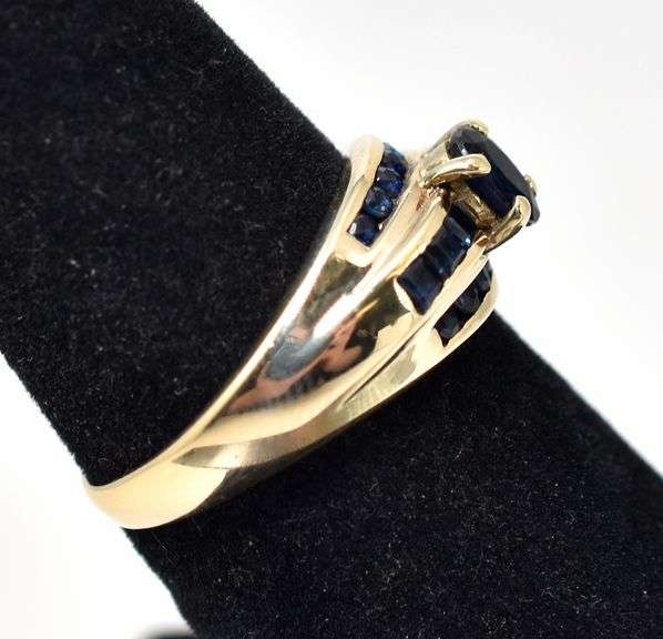 Majestic Blue Sapphire Ring in 10K Yellow Gold