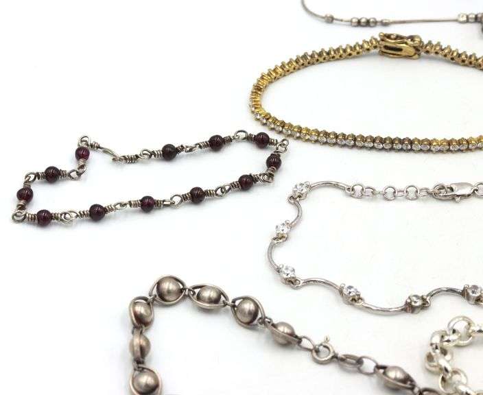 Group lot of 8 Vintage 925 sterling silver bracelets