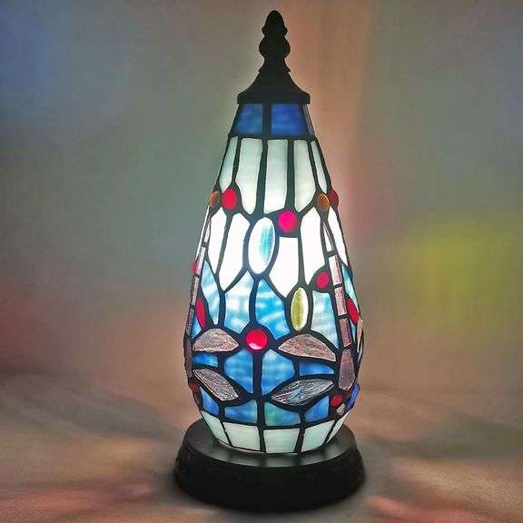 Mini Tiffany Dragonfly Stained Glass Lamp