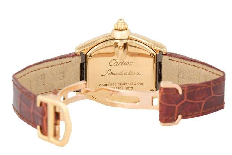 Cartier Roadster Date 2676, 32 X 37mm, Silver Dial 18K Yellow Gold Ladies Watch