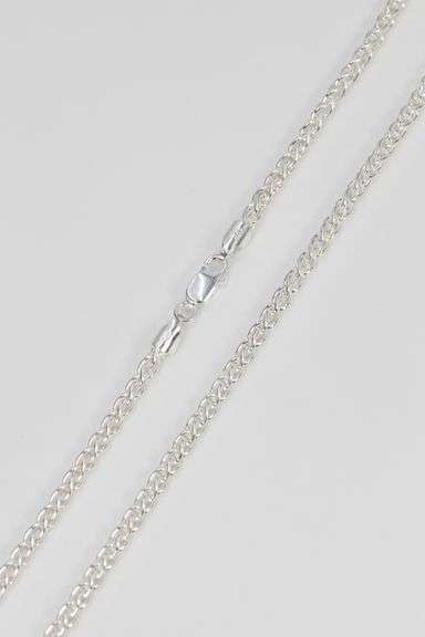Sterling Silver Wheat Chain 3.4mm Solid 925 Italy New Foxtail Spiga Necklace 20"