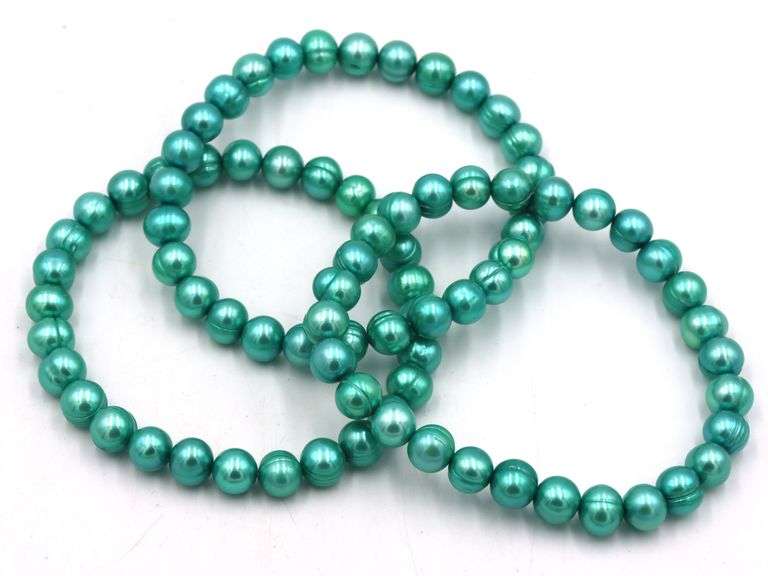 Set of Honora pearl long necklace and matching 3 bracelets
