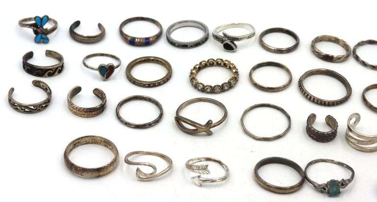 Vintage 925 sterling silver group lot of rings
