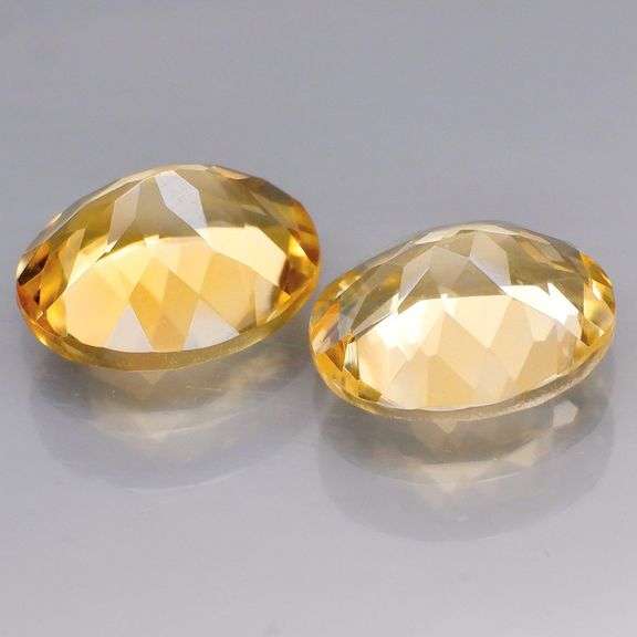 Full body flashing! 8.78ct 12x10mm golden yellow Citrine pair