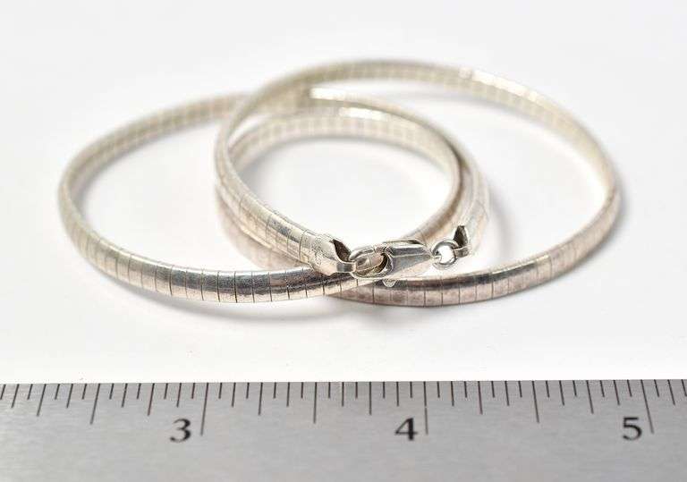 Omega Chain Link Necklace in Sterling Silver