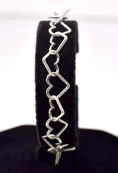 Heart Link Bracelet in Sterling Silver