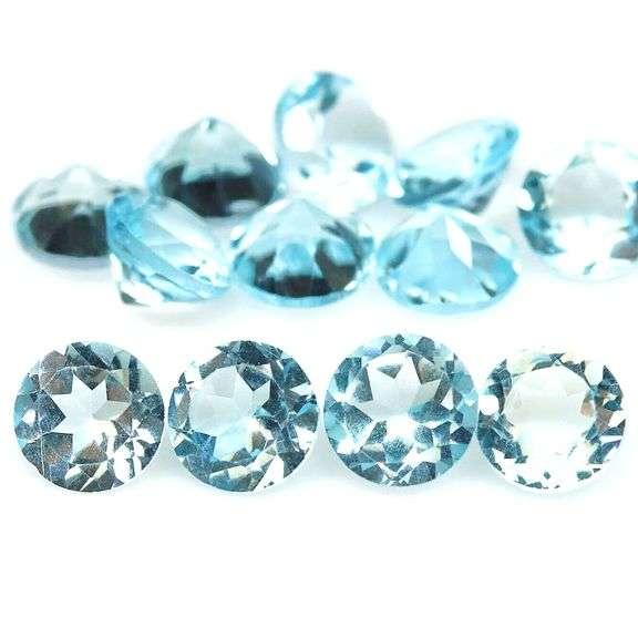 Matched! 12 piece 12.09ct full fire sky blue Topaz set!